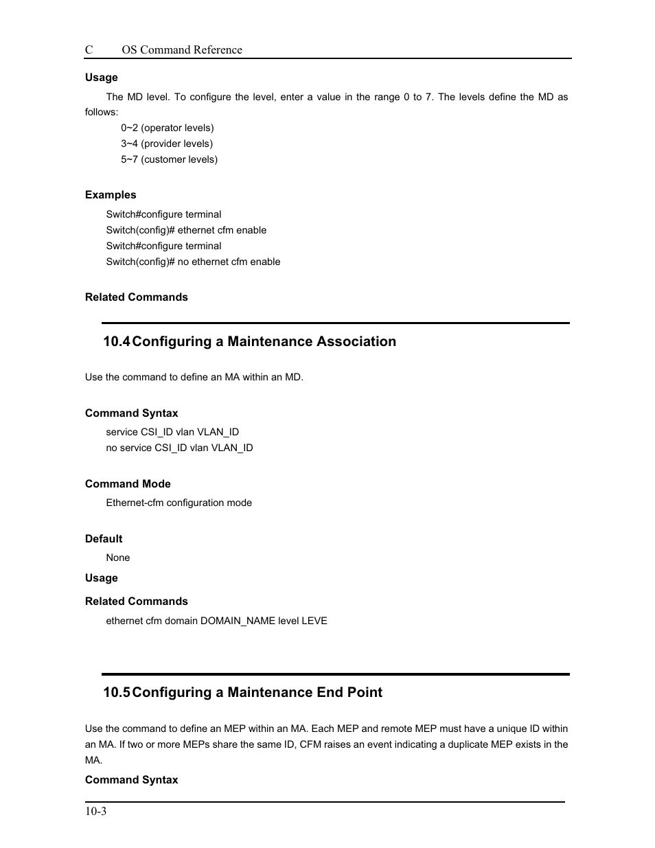 4 configuring a maintenance association, 5 configuring a maintenance end point | CANOGA PERKINS 9175 Command Reference User Manual | Page 160 / 790