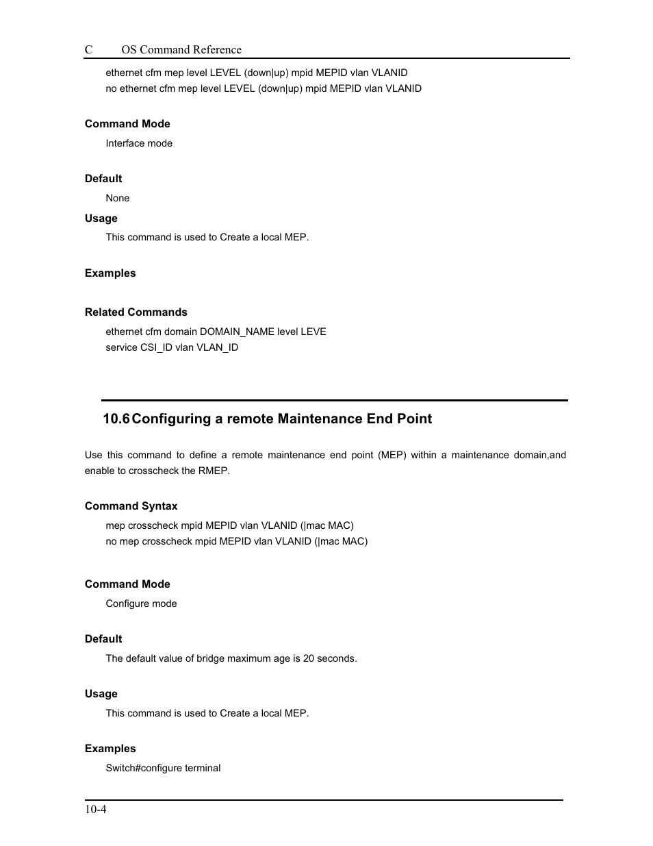 6 configuring a remote maintenance end point | CANOGA PERKINS 9175 Command Reference User Manual | Page 161 / 790