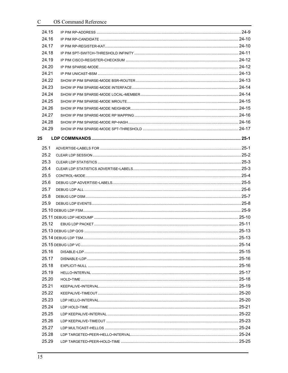 Canogaos command reference 15 | CANOGA PERKINS 9175 Command Reference User Manual | Page 17 / 790