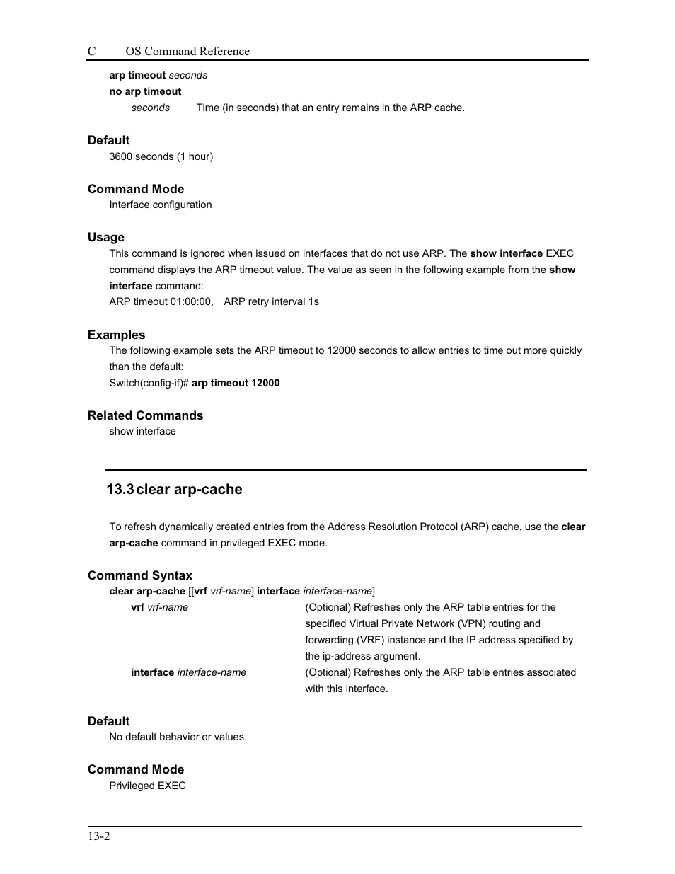 3 clear arp-cache | CANOGA PERKINS 9175 Command Reference User Manual | Page 191 / 790