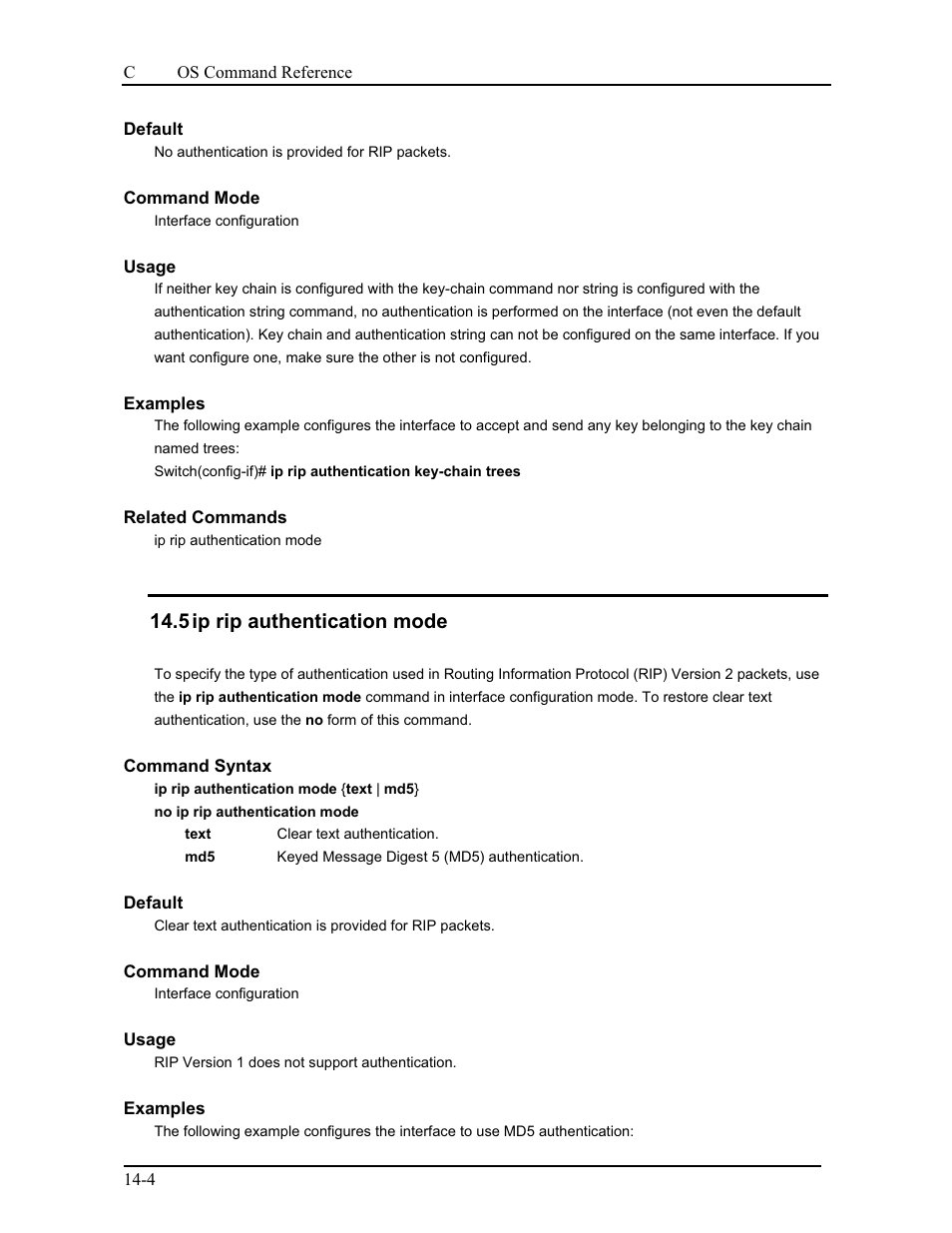5 ip rip authentication mode | CANOGA PERKINS 9175 Command Reference User Manual | Page 197 / 790