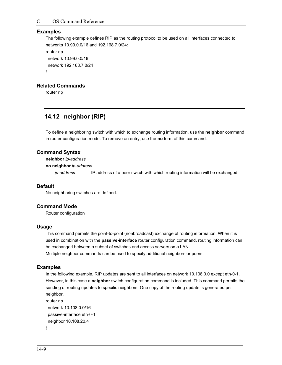 12 neighbor (rip) | CANOGA PERKINS 9175 Command Reference User Manual | Page 202 / 790