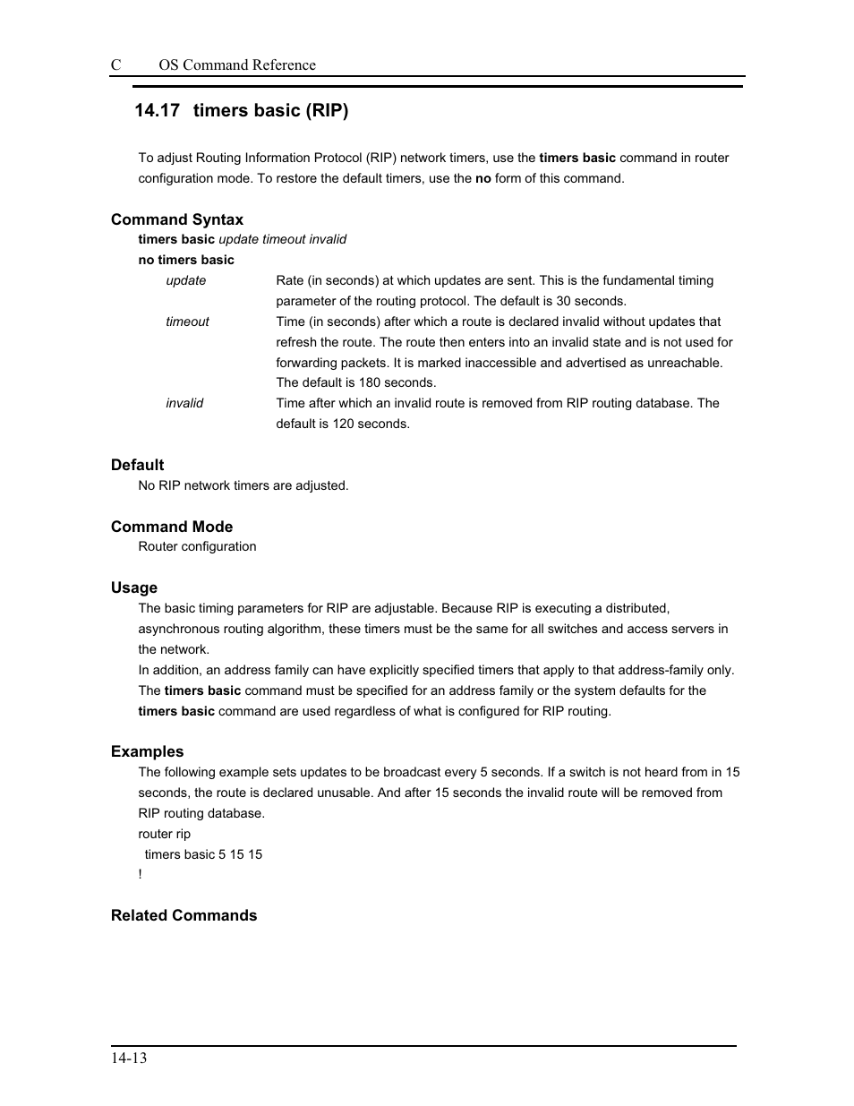 17 timers basic (rip) | CANOGA PERKINS 9175 Command Reference User Manual | Page 206 / 790