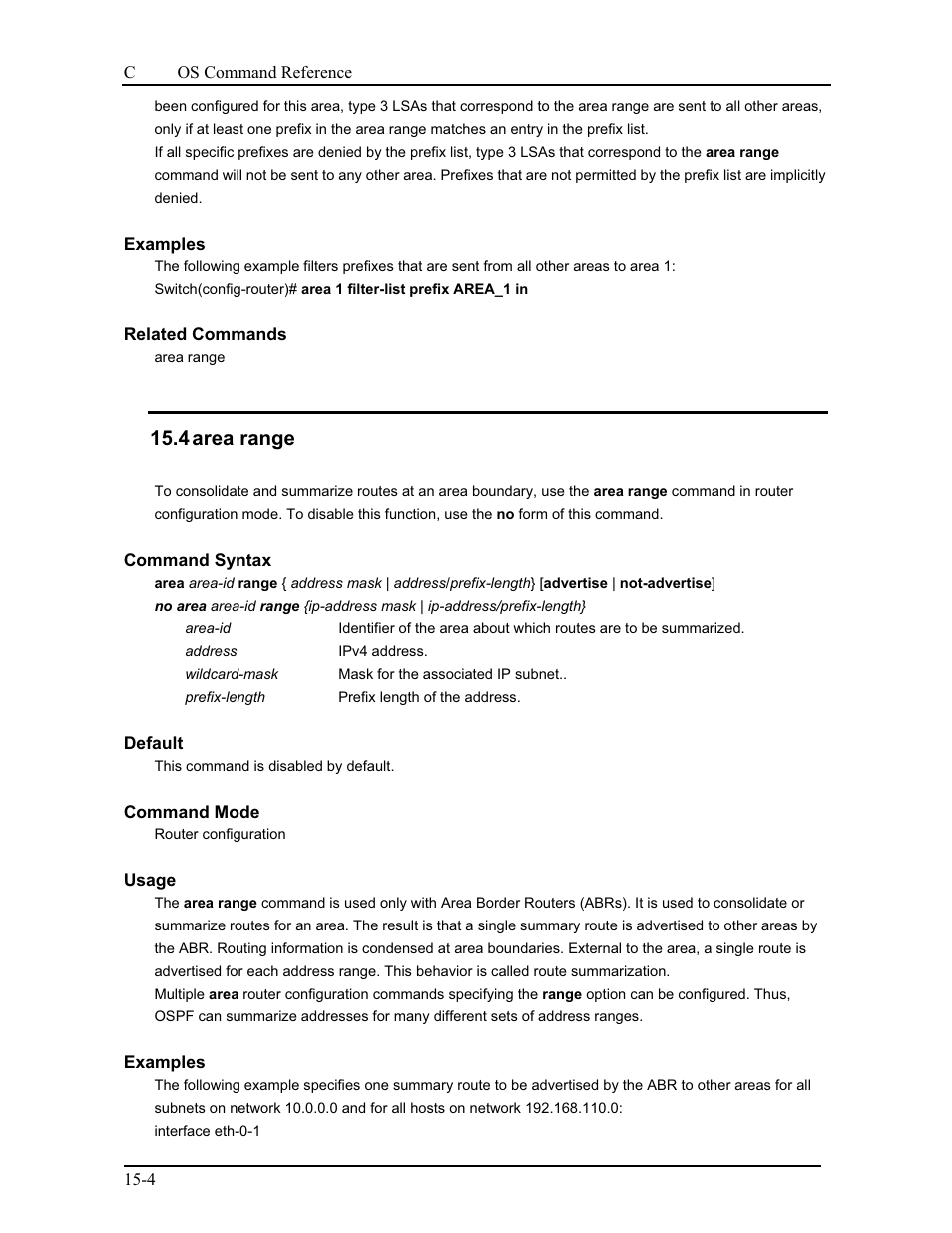 4 area range | CANOGA PERKINS 9175 Command Reference User Manual | Page 213 / 790