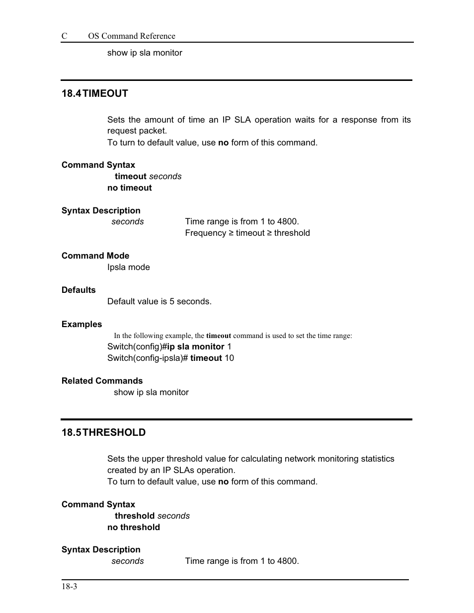 4 timeout, 5 threshold | CANOGA PERKINS 9175 Command Reference User Manual | Page 322 / 790