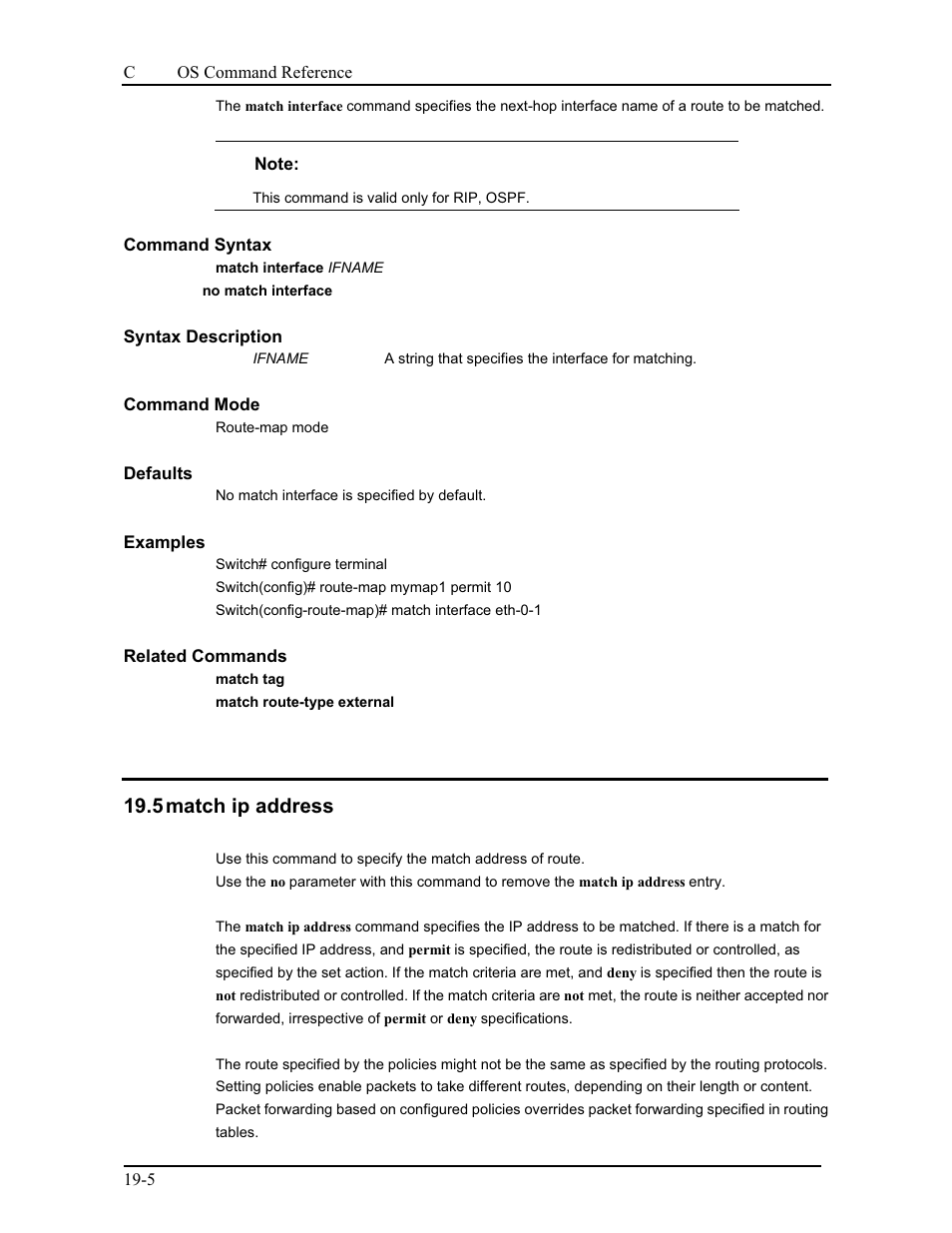 5 match ip address | CANOGA PERKINS 9175 Command Reference User Manual | Page 336 / 790