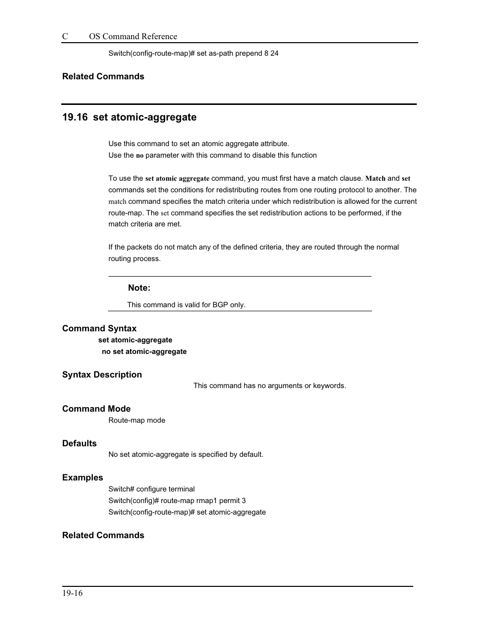 17 set comm-list delete, 16 set atomic-aggregate | CANOGA PERKINS 9175 Command Reference User Manual | Page 347 / 790