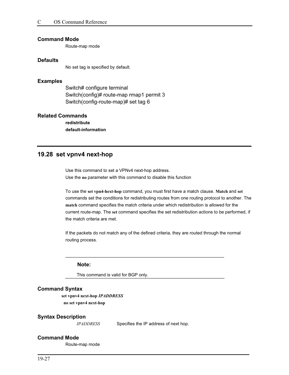 28 set vpnv4 next-hop | CANOGA PERKINS 9175 Command Reference User Manual | Page 358 / 790