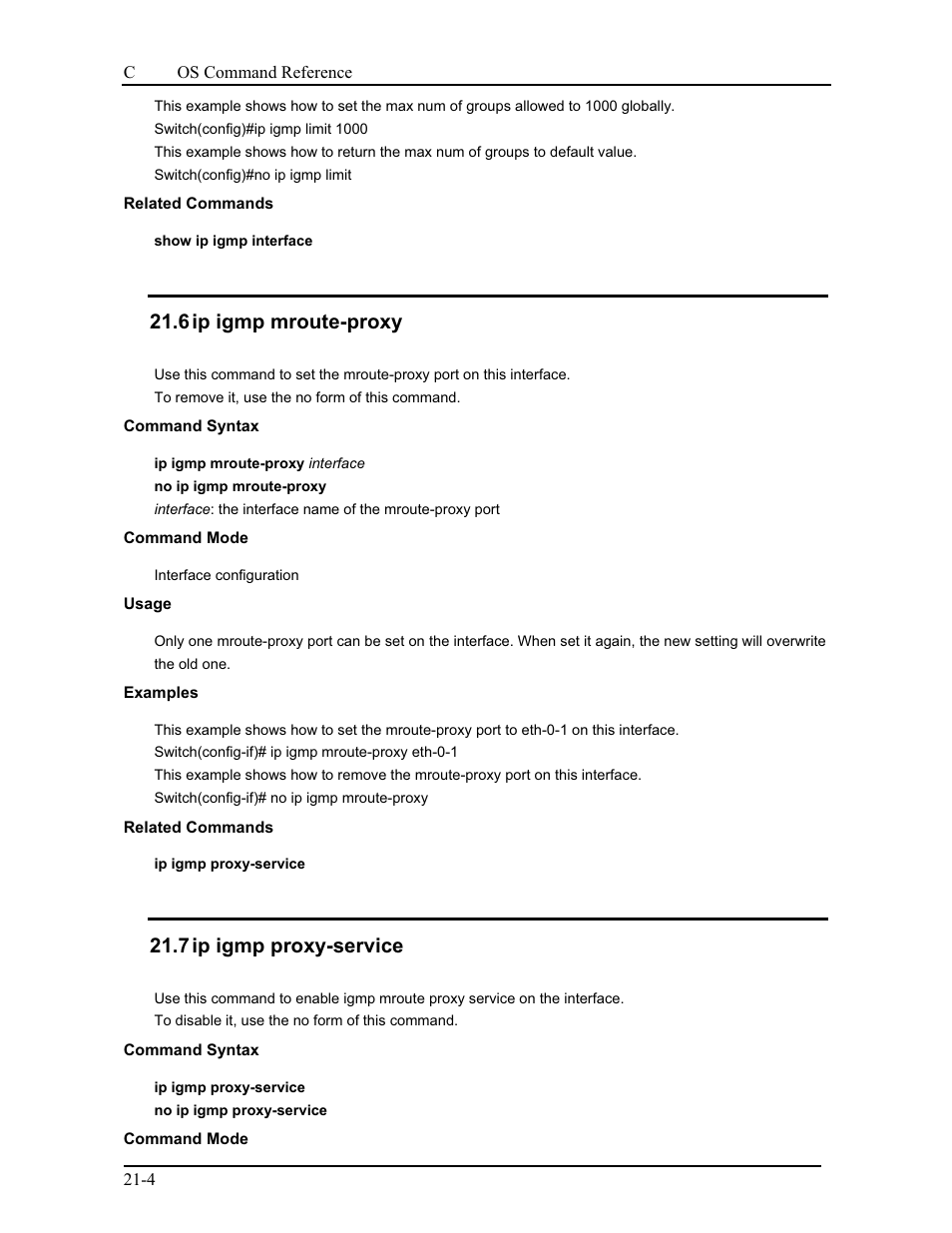 6 ip igmp mroute-proxy, 7 ip igmp proxy-service | CANOGA PERKINS 9175 Command Reference User Manual | Page 371 / 790