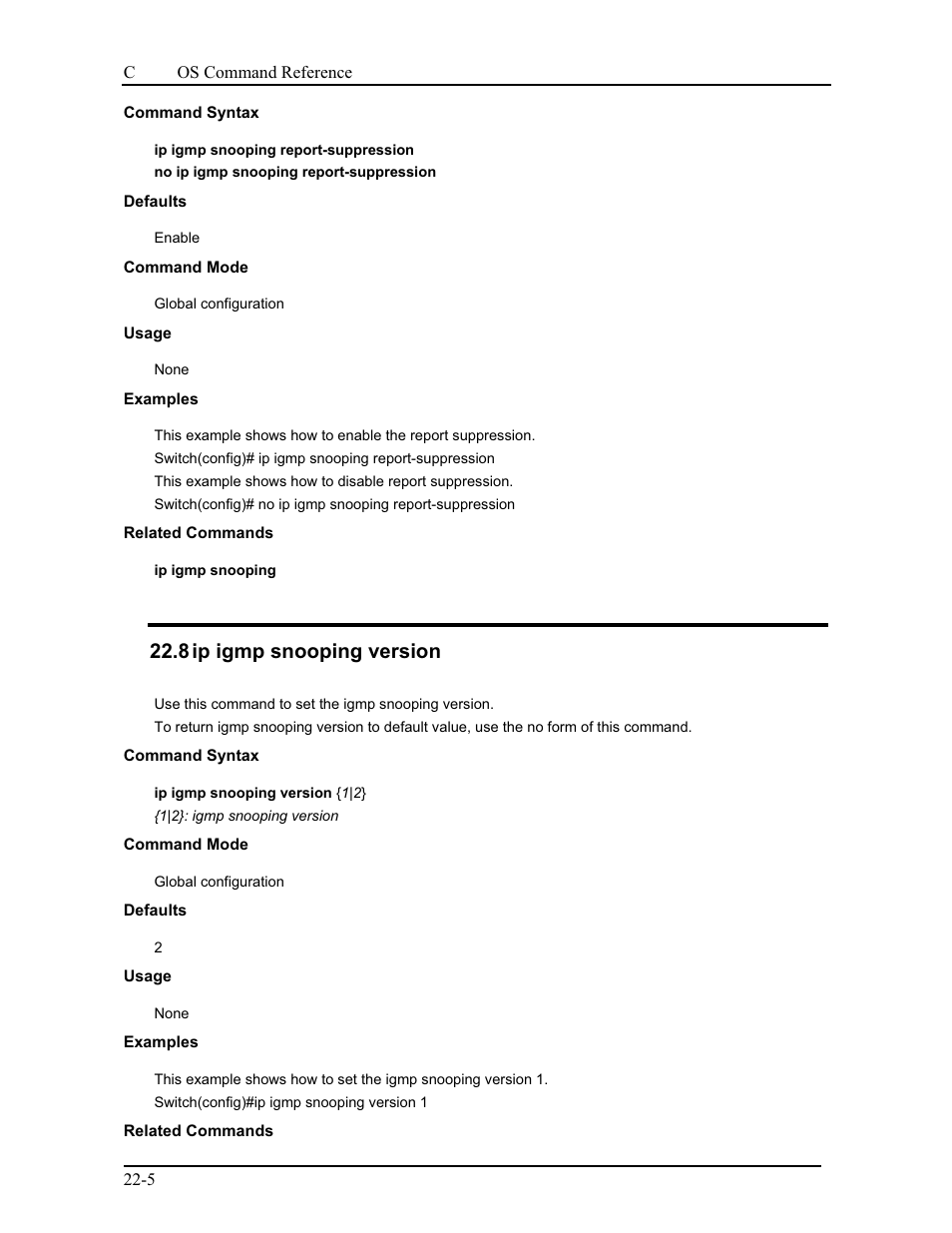 8 ip igmp snooping version | CANOGA PERKINS 9175 Command Reference User Manual | Page 385 / 790