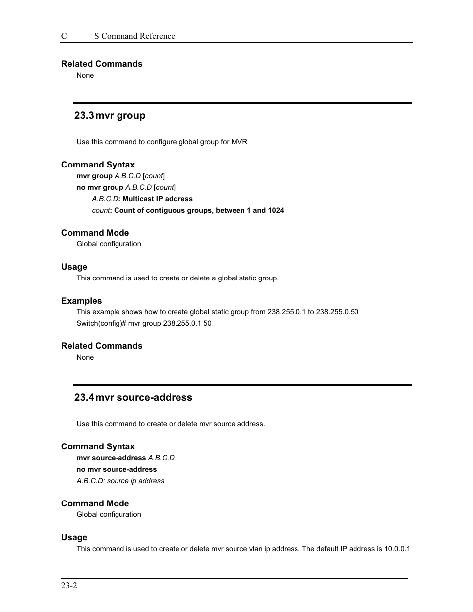 3 mvr group, 4 mvr source-address | CANOGA PERKINS 9175 Command Reference User Manual | Page 391 / 790