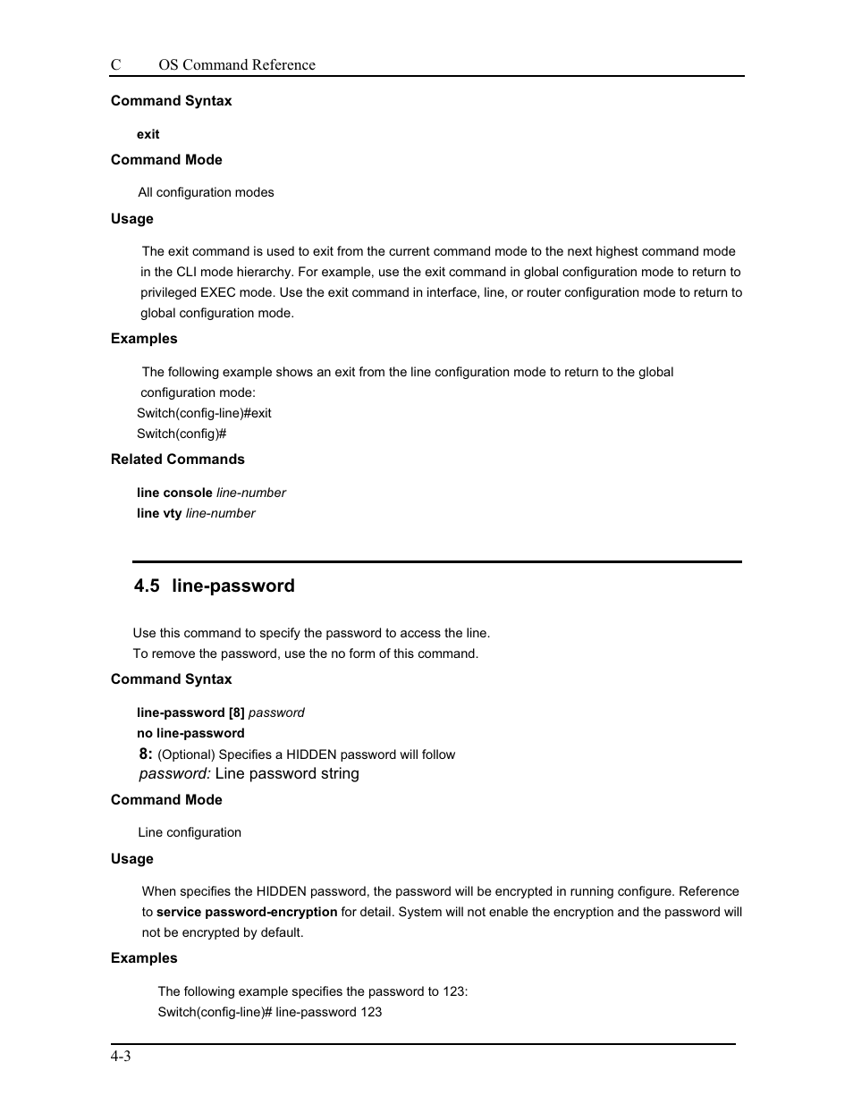 5 line-password | CANOGA PERKINS 9175 Command Reference User Manual | Page 47 / 790