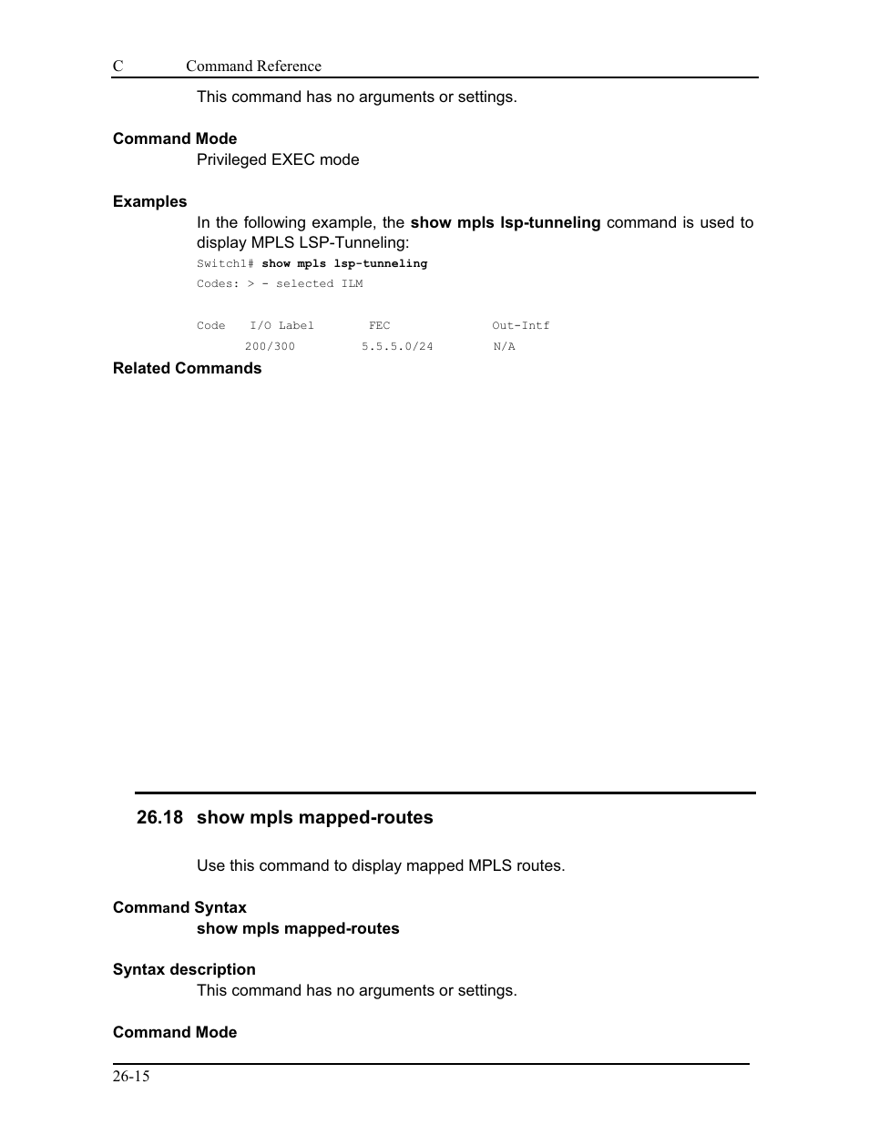 18 show mpls mapped-routes | CANOGA PERKINS 9175 Command Reference User Manual | Page 473 / 790