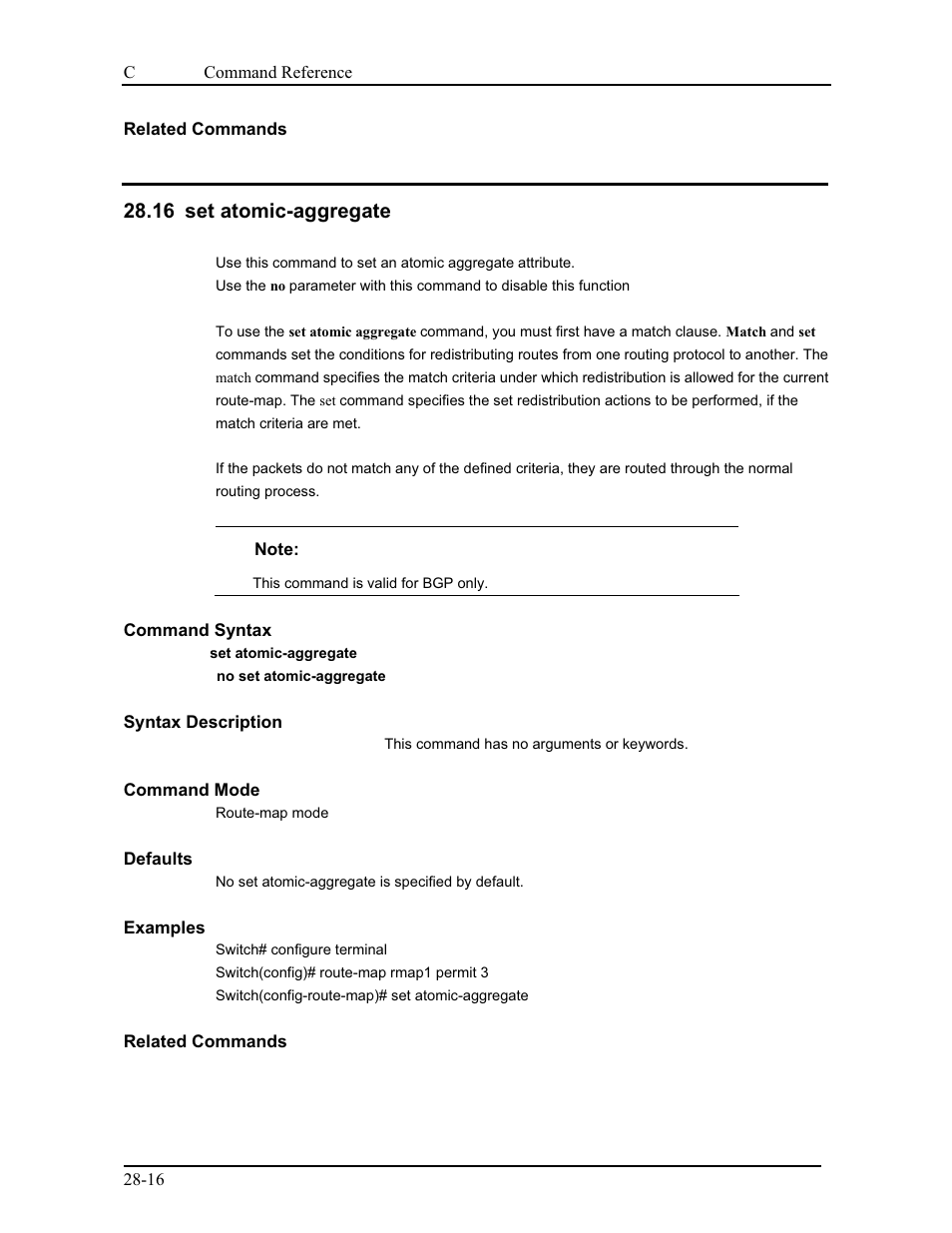 16 set atomic-aggregate | CANOGA PERKINS 9175 Command Reference User Manual | Page 504 / 790