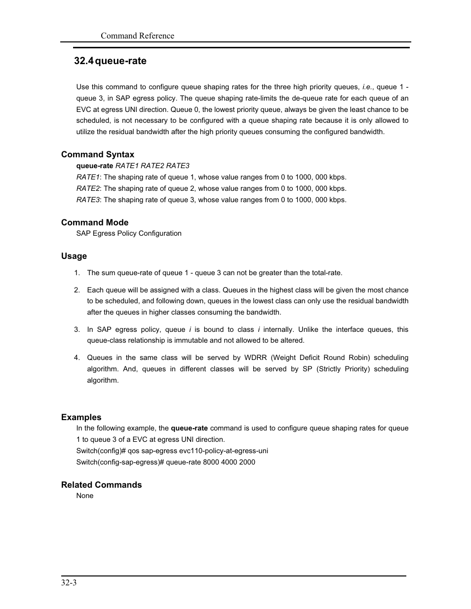 4 queue-rate | CANOGA PERKINS 9175 Command Reference User Manual | Page 578 / 790