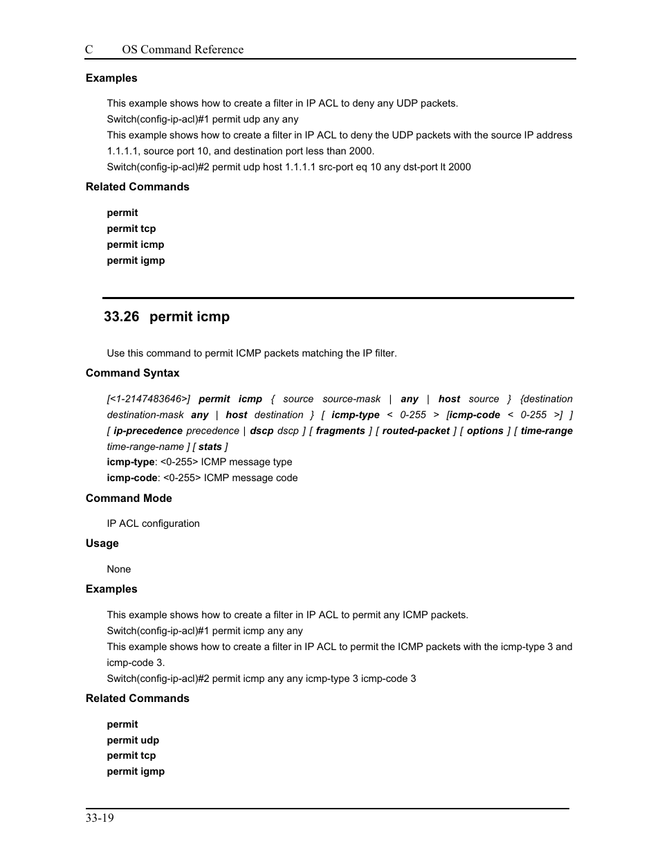 26 permit icmp | CANOGA PERKINS 9175 Command Reference User Manual | Page 610 / 790