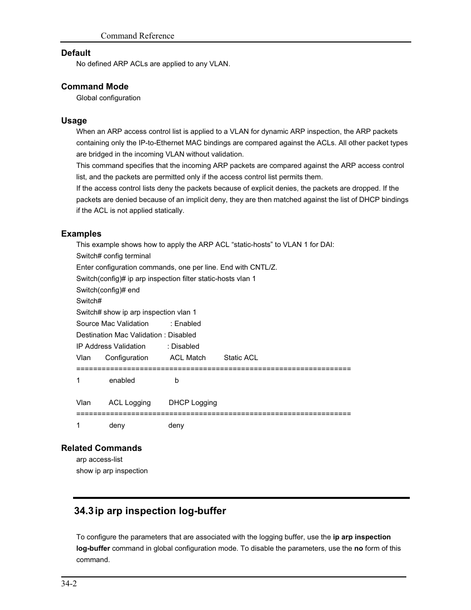 3 ip arp inspection log-buffer | CANOGA PERKINS 9175 Command Reference User Manual | Page 617 / 790