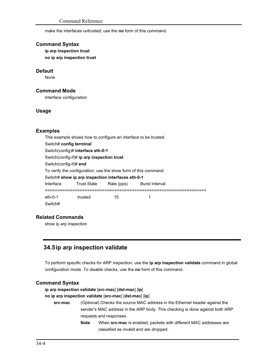 5 ip arp inspection validate | CANOGA PERKINS 9175 Command Reference User Manual | Page 619 / 790