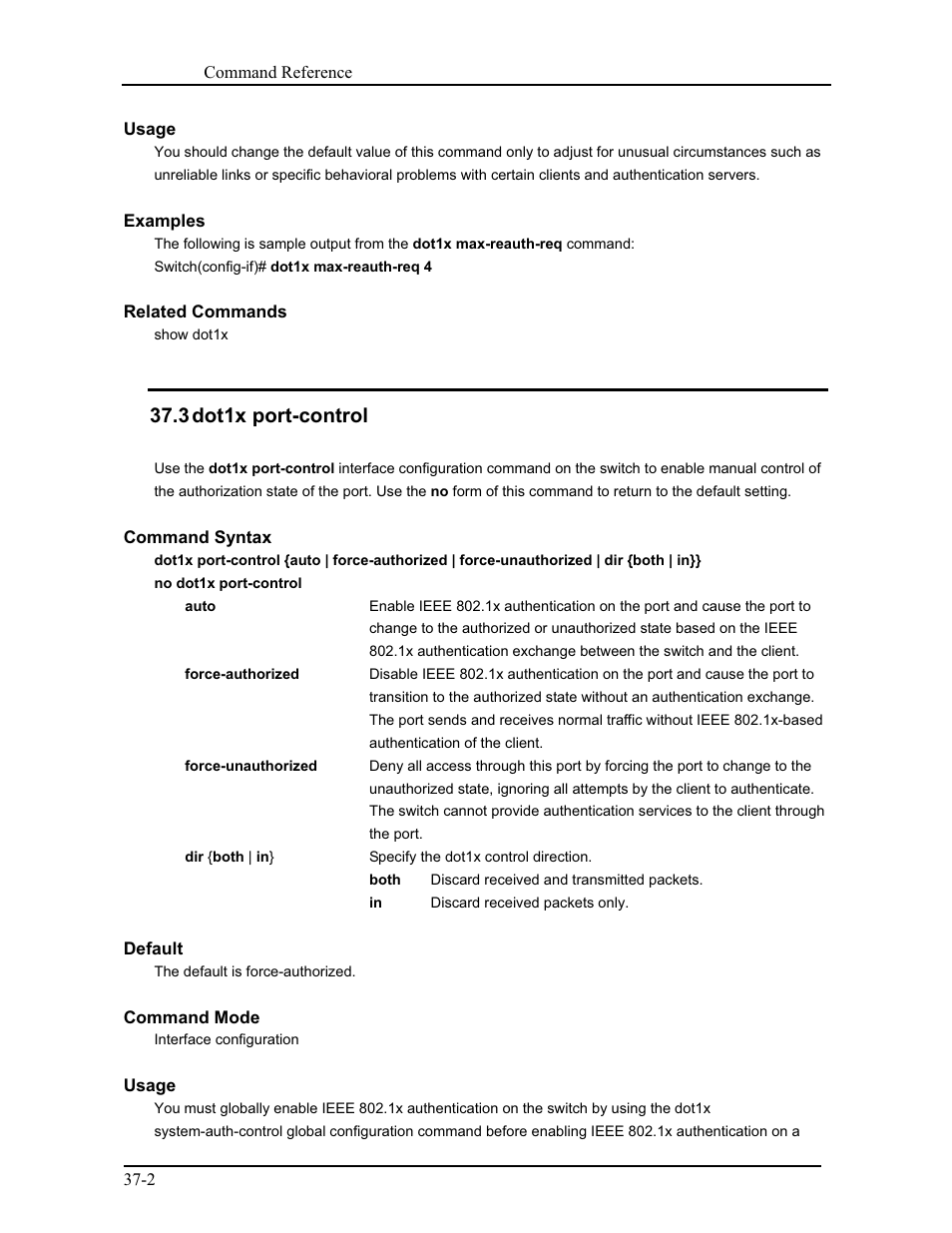 3 dot1x port-control | CANOGA PERKINS 9175 Command Reference User Manual | Page 639 / 790