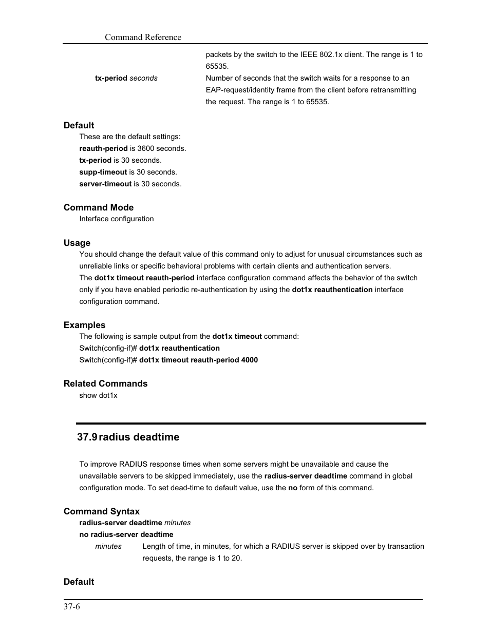 9 radius deadtime | CANOGA PERKINS 9175 Command Reference User Manual | Page 643 / 790