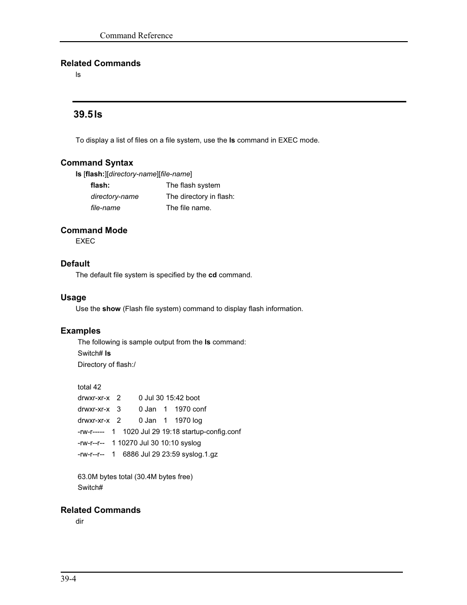 5 ls | CANOGA PERKINS 9175 Command Reference User Manual | Page 657 / 790