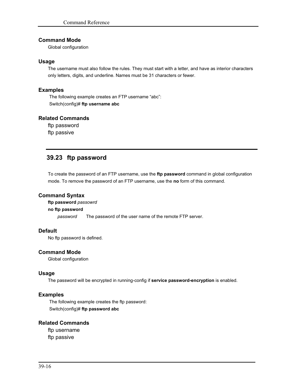 23 ftp password | CANOGA PERKINS 9175 Command Reference User Manual | Page 669 / 790