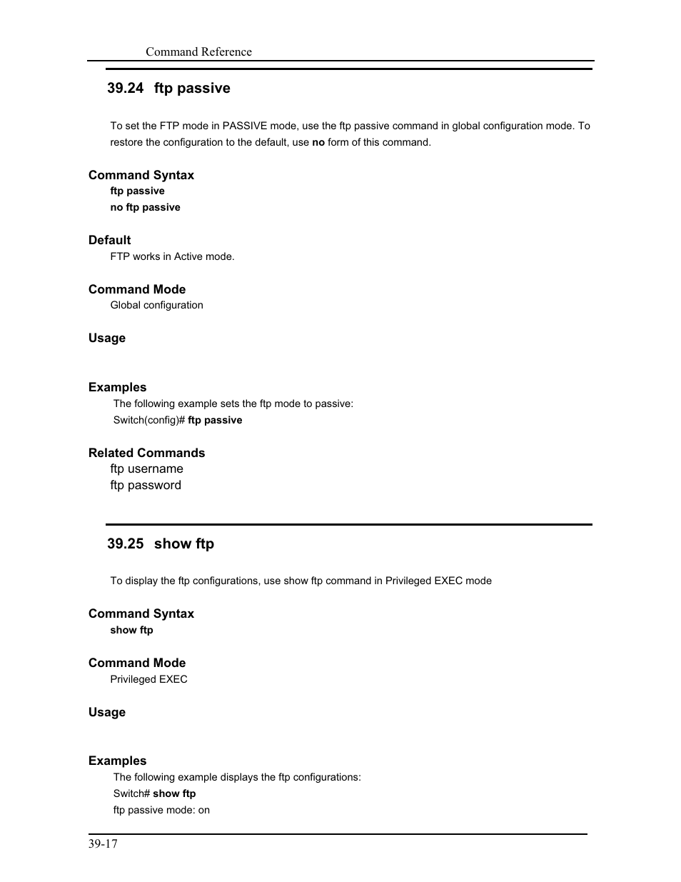 24 ftp passive, 25 show ftp | CANOGA PERKINS 9175 Command Reference User Manual | Page 670 / 790