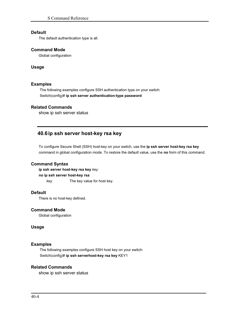 6 ip ssh server host-key rsa key | CANOGA PERKINS 9175 Command Reference User Manual | Page 675 / 790