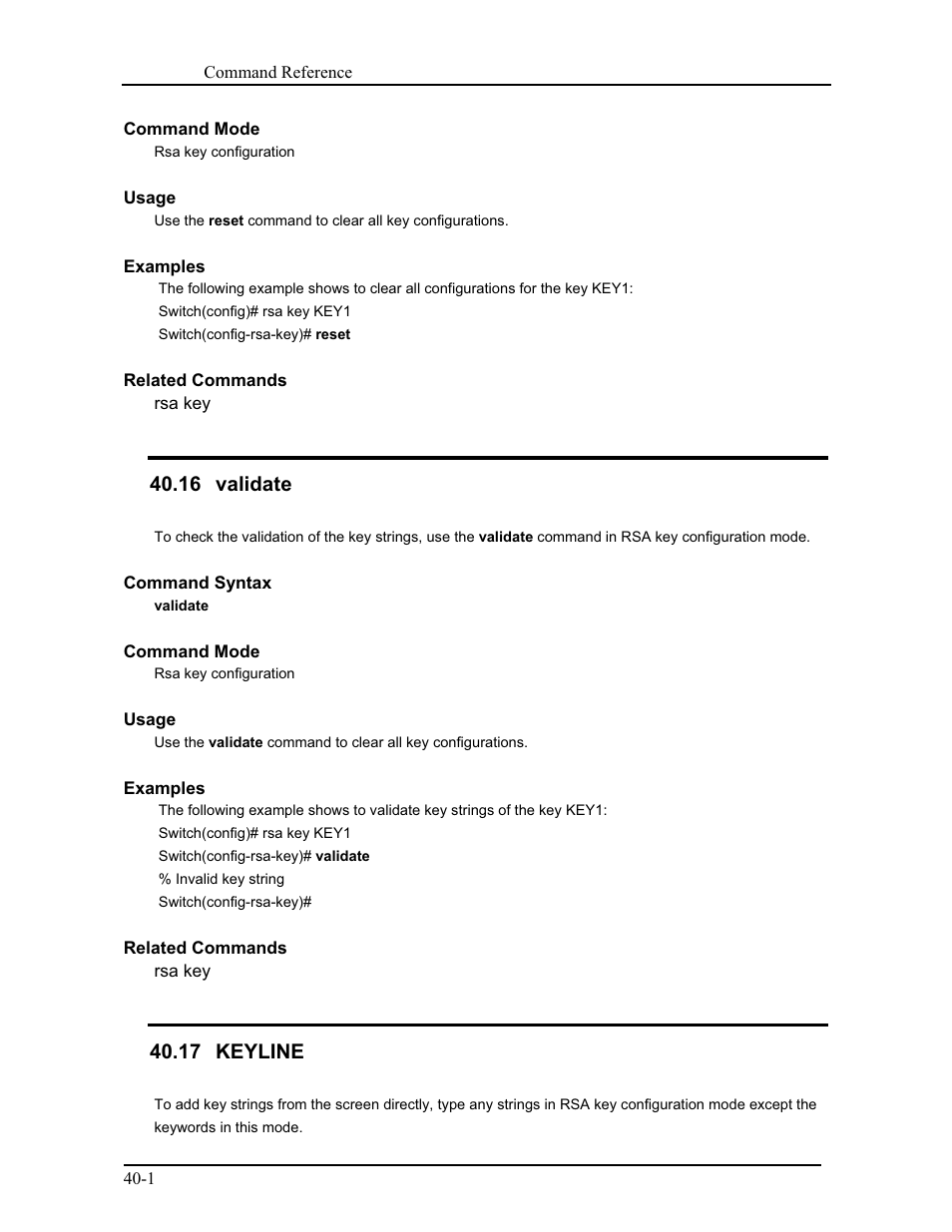 16 validate, 17 keyline | CANOGA PERKINS 9175 Command Reference User Manual | Page 681 / 790