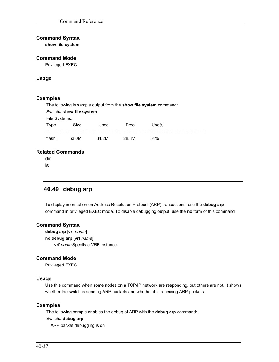 49 debug arp | CANOGA PERKINS 9175 Command Reference User Manual | Page 708 / 790