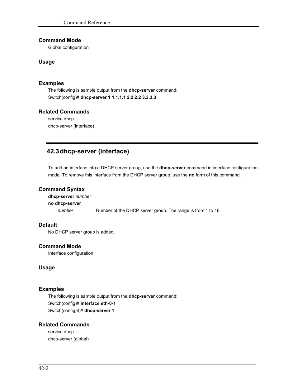 3 dhcp-server (interface) | CANOGA PERKINS 9175 Command Reference User Manual | Page 743 / 790