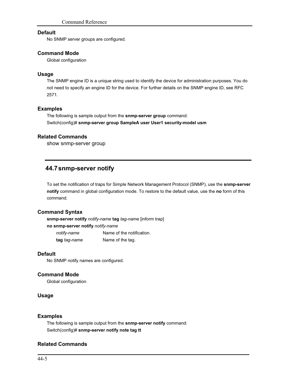 7 snmp-server notify | CANOGA PERKINS 9175 Command Reference User Manual | Page 760 / 790