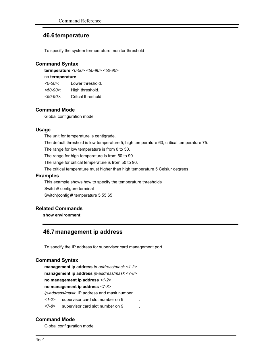 6 temperature, 7 management ip address | CANOGA PERKINS 9175 Command Reference User Manual | Page 783 / 790