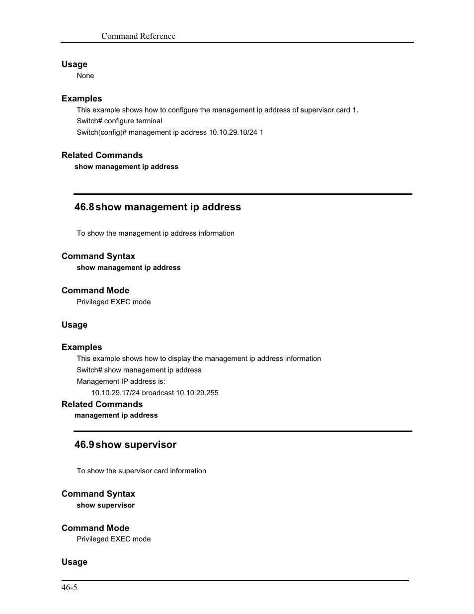 8 show management ip address, 9 show supervisor | CANOGA PERKINS 9175 Command Reference User Manual | Page 784 / 790