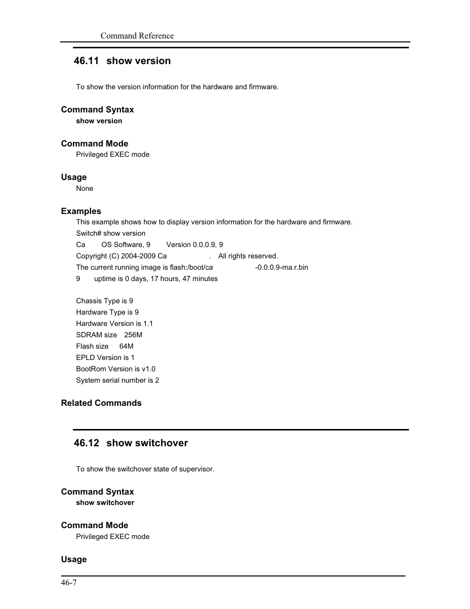 11 show version, 12 show switchover | CANOGA PERKINS 9175 Command Reference User Manual | Page 786 / 790