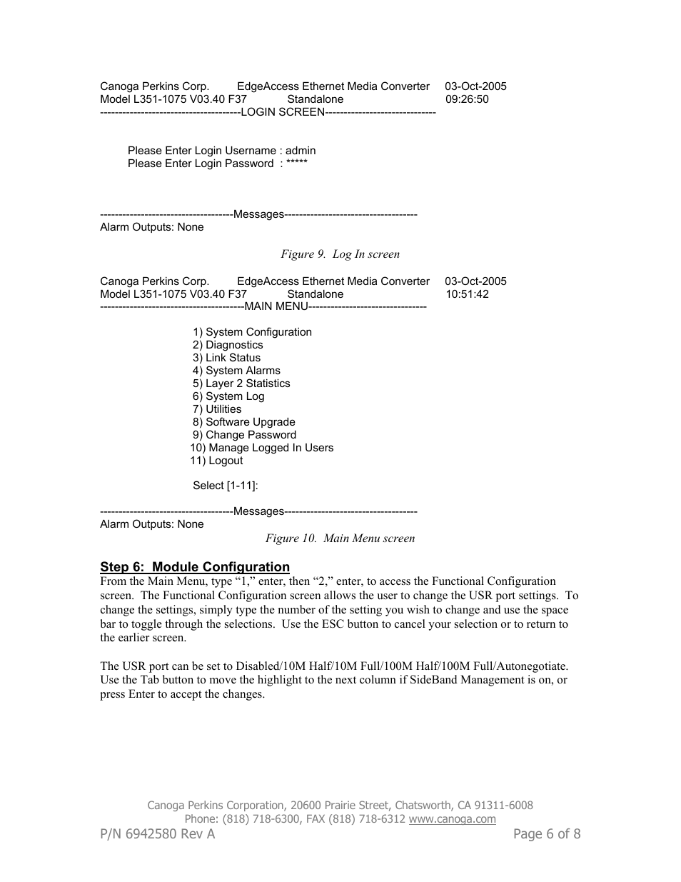 CANOGA PERKINS L351 ESU User Manual | Page 6 / 8