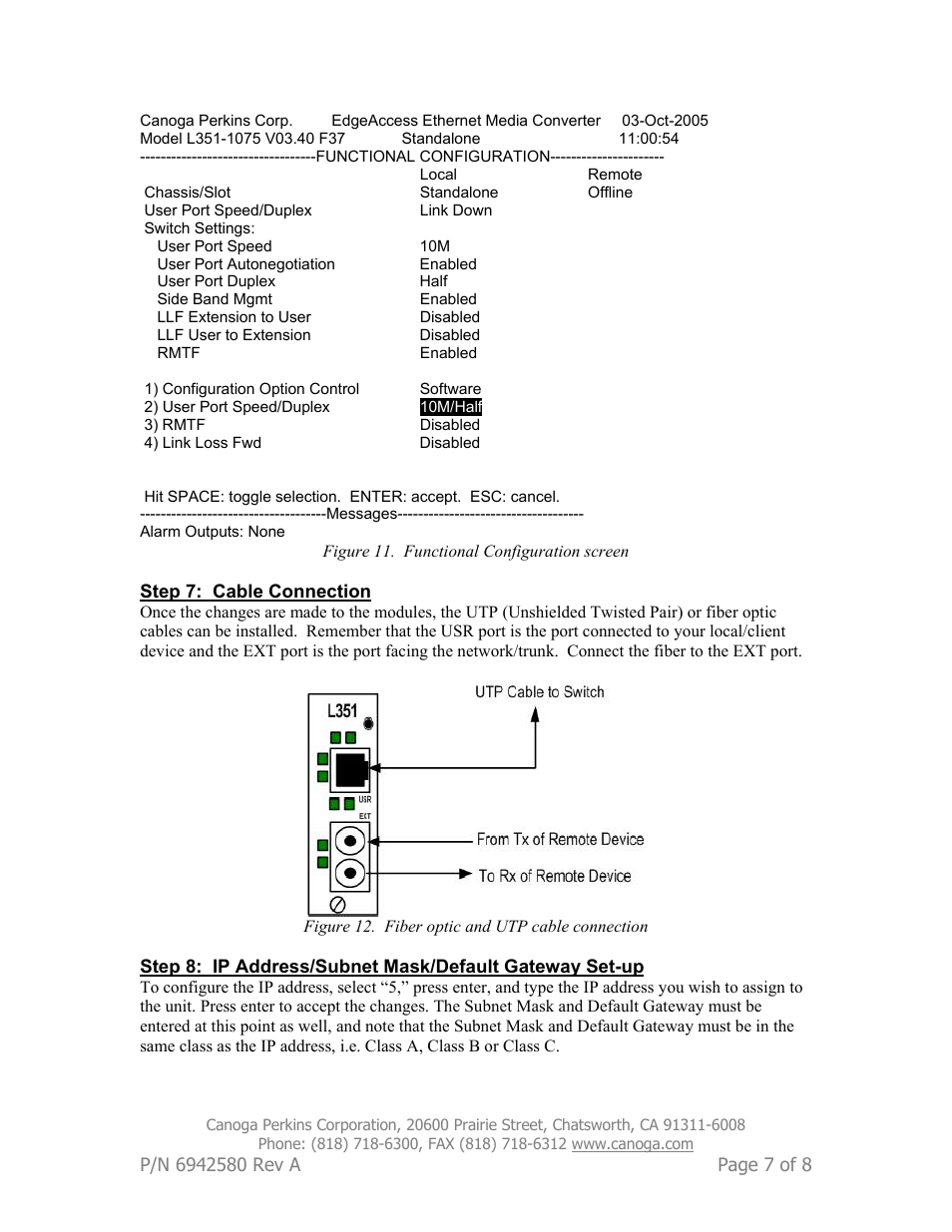 CANOGA PERKINS L351 ESU User Manual | Page 7 / 8