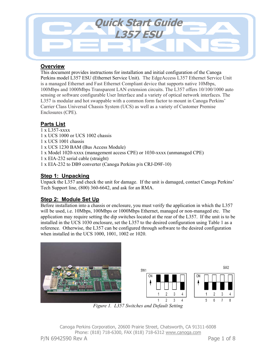 CANOGA PERKINS L357 ESU User Manual | 8 pages