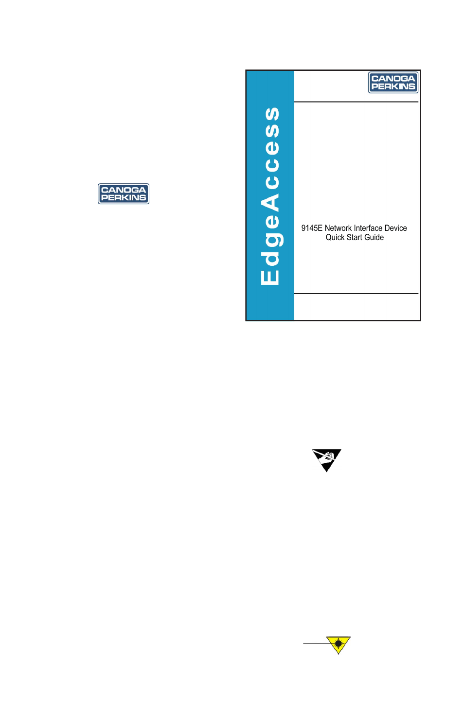 CANOGA PERKINS 9145E Network Interface Device Quick Start Guide User Manual | 7 pages