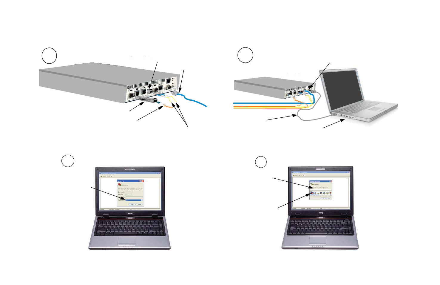 9connect to network, 10 connect terminal, 11 connect using com 1 | 12 assign connection name & icon | CANOGA PERKINS 9145E Network Interface Device Quick Start Guide User Manual | Page 5 / 7