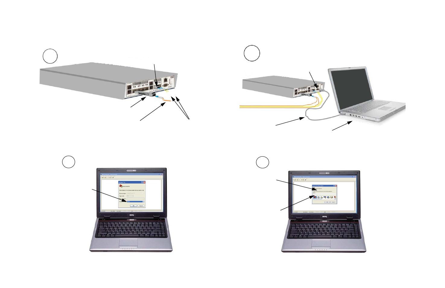 9connect to network, 910 connect terminal, 11 connect using com 1 | 12 assign connection name & icon | CANOGA PERKINS 9145EMP Interface Device Quick Start Guide User Manual | Page 5 / 7