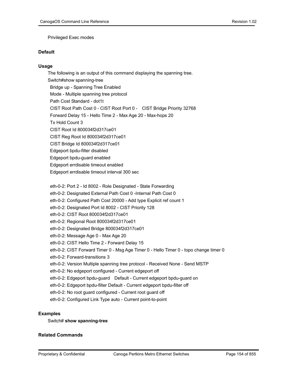 CANOGA PERKINS CanogaOS Command Reference User Manual | Page 154 / 855