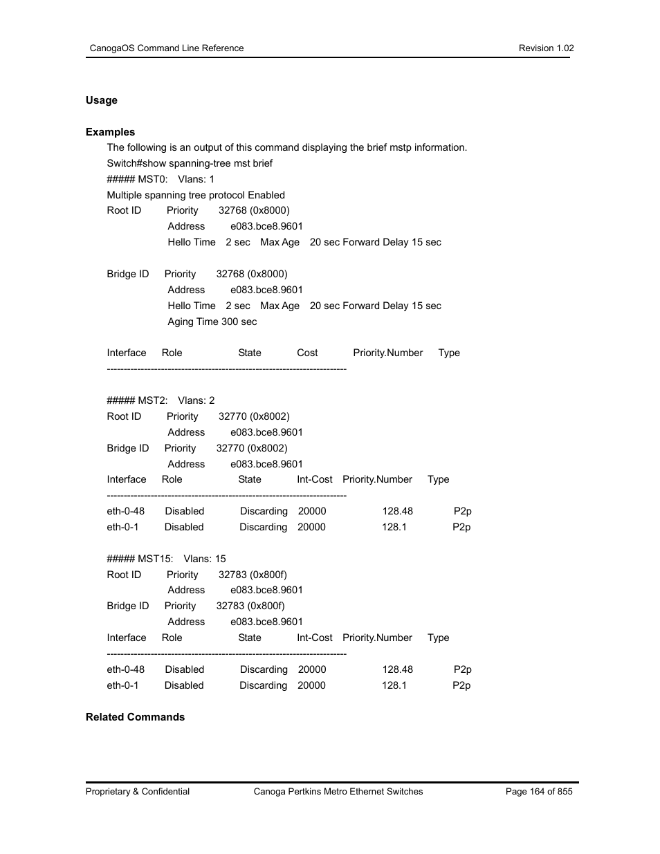 CANOGA PERKINS CanogaOS Command Reference User Manual | Page 164 / 855