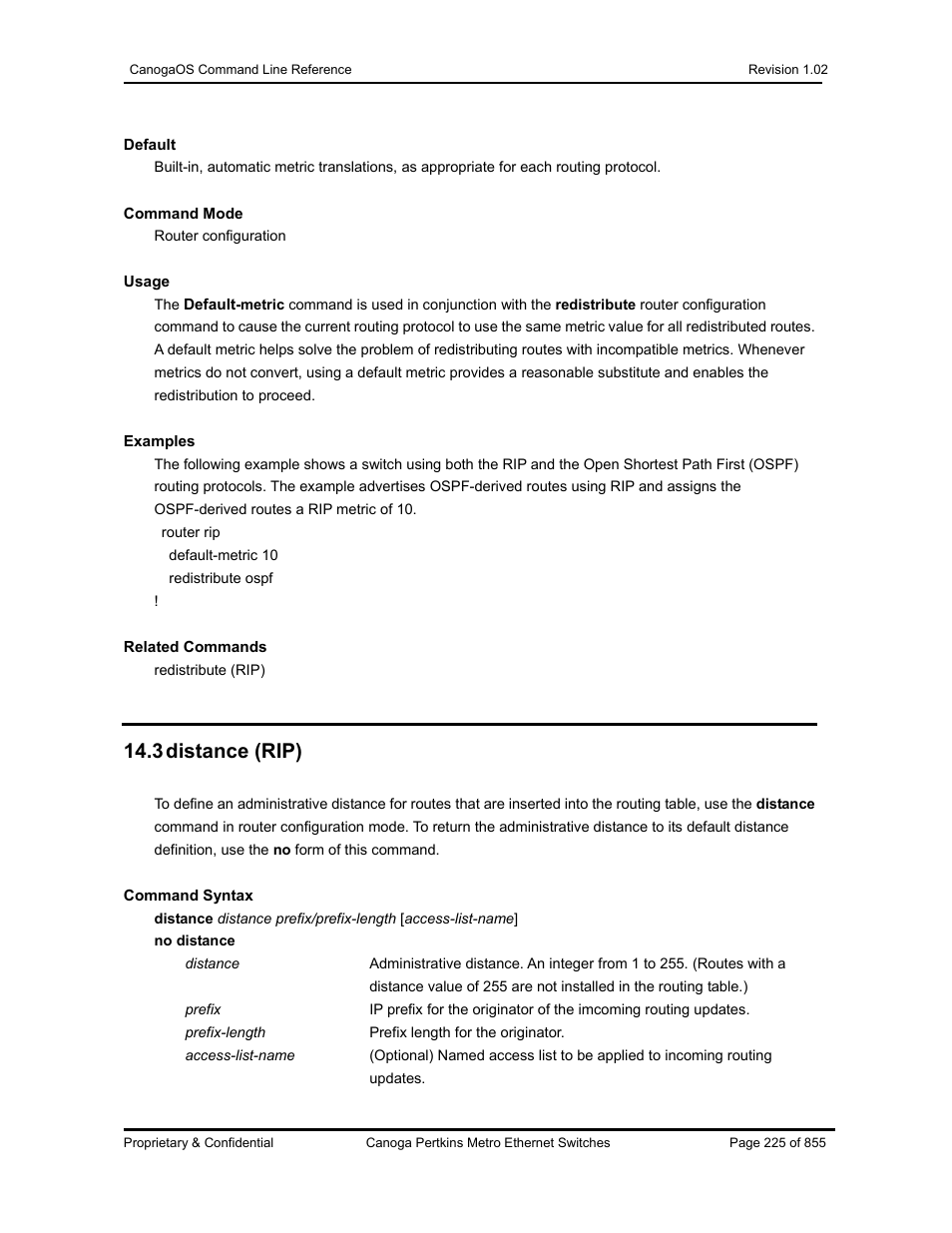 3 distance (rip) | CANOGA PERKINS CanogaOS Command Reference User Manual | Page 225 / 855