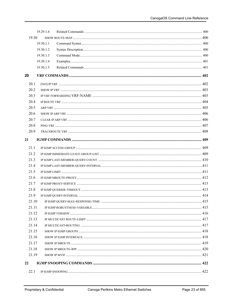 CANOGA PERKINS CanogaOS Command Reference User Manual | Page 23 / 855