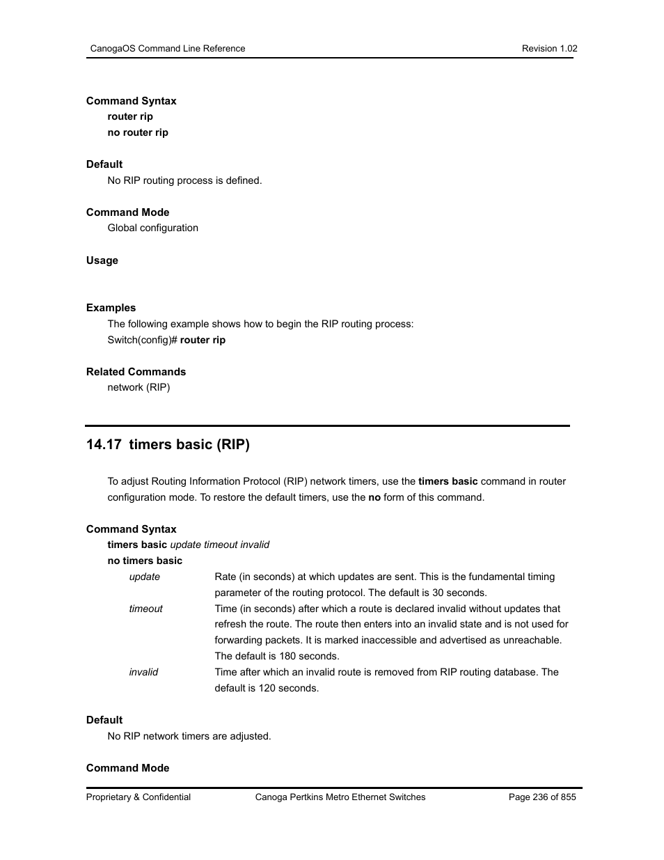 17 timers basic (rip) | CANOGA PERKINS CanogaOS Command Reference User Manual | Page 236 / 855