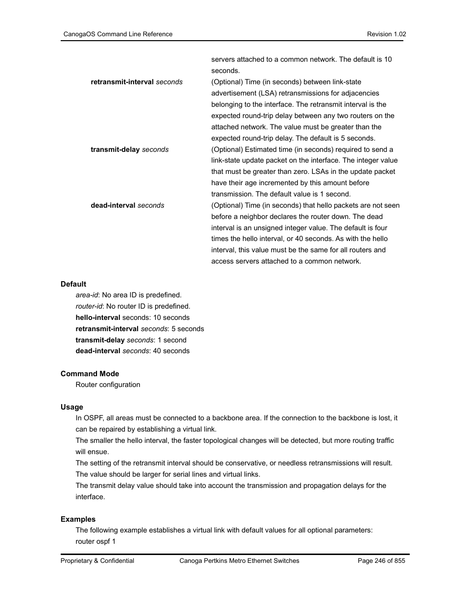 CANOGA PERKINS CanogaOS Command Reference User Manual | Page 246 / 855