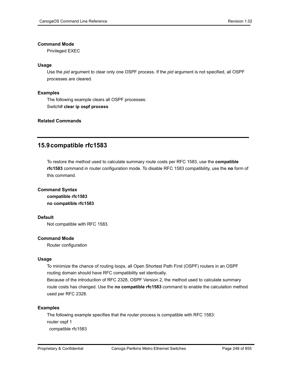 CANOGA PERKINS CanogaOS Command Reference User Manual | Page 248 / 855