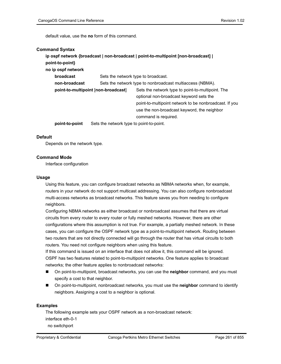 CANOGA PERKINS CanogaOS Command Reference User Manual | Page 261 / 855