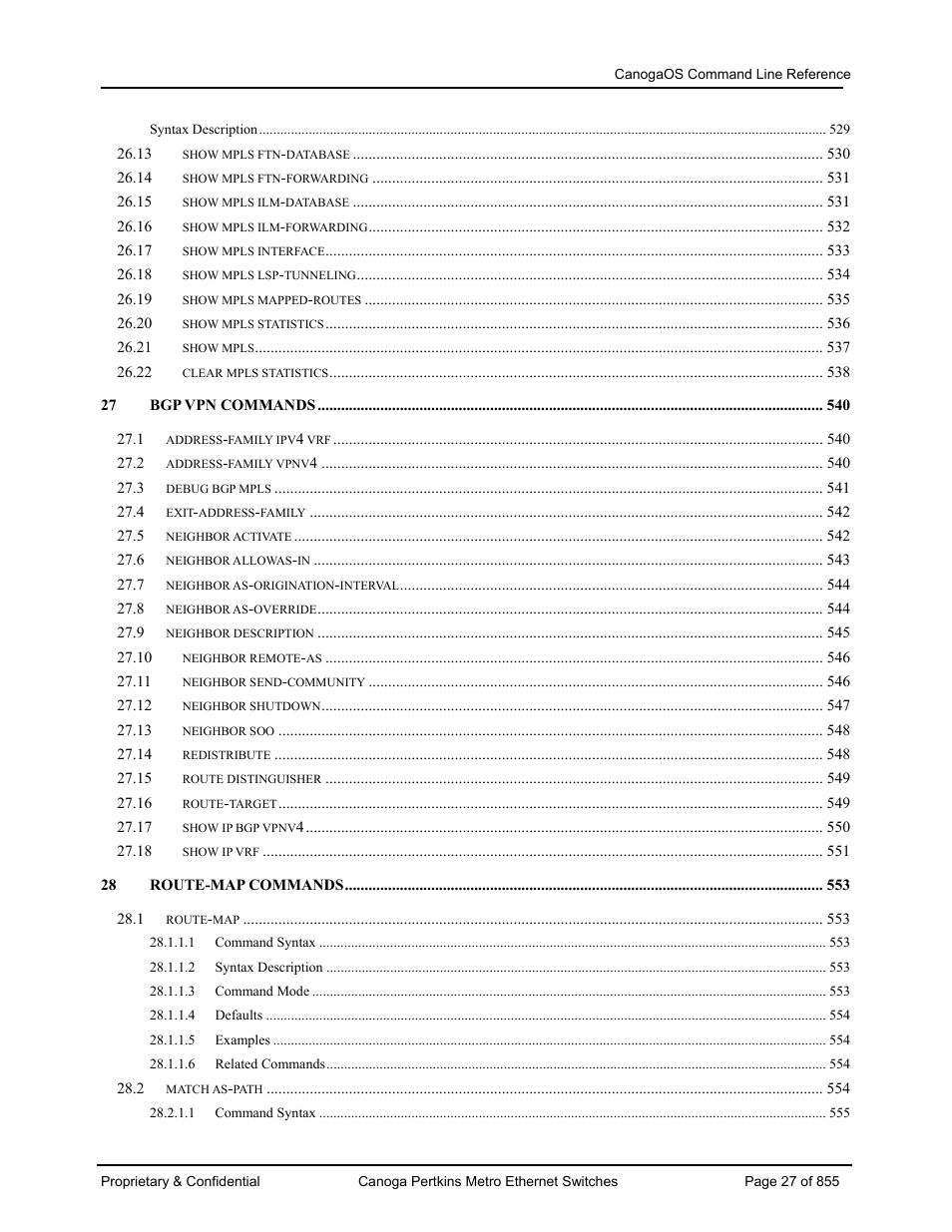 CANOGA PERKINS CanogaOS Command Reference User Manual | Page 27 / 855